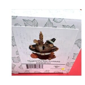 CHARMING TAILS "THANKFUL FOR YOUR FRIENDSHIP" (DEAN GRIFF) FITZ & FLOYD 85/ 523